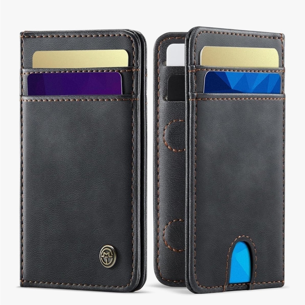 Wallet unisex RFID Blocking Card Holders And Money Slots Retro Black/347-Lb2